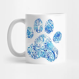 Blue Elephant Paw Print Mug